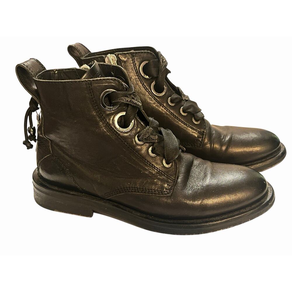 ZADIG & VOLTAIRE Laureen Roma Punk Ankle Boots •Women 39/8.5•Black Leather Skull - Picture 3 of 15
